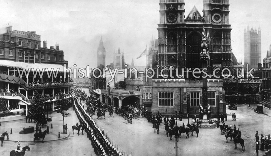 Coronation Procession of His Majesty King George V, Westminster Abbey, London.  1911.